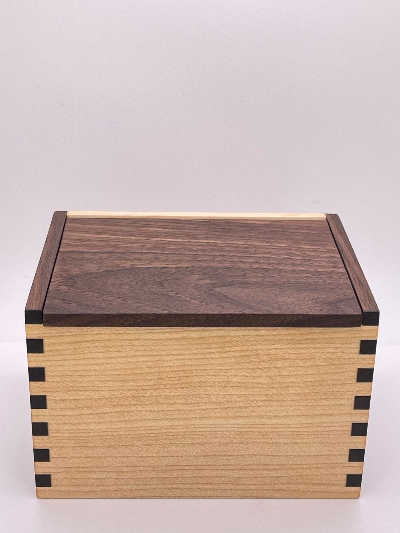 Wood Salt Cellar - Salt Box - Salt Pig -  Keepsake Box - Walnut and Maple Hardwood