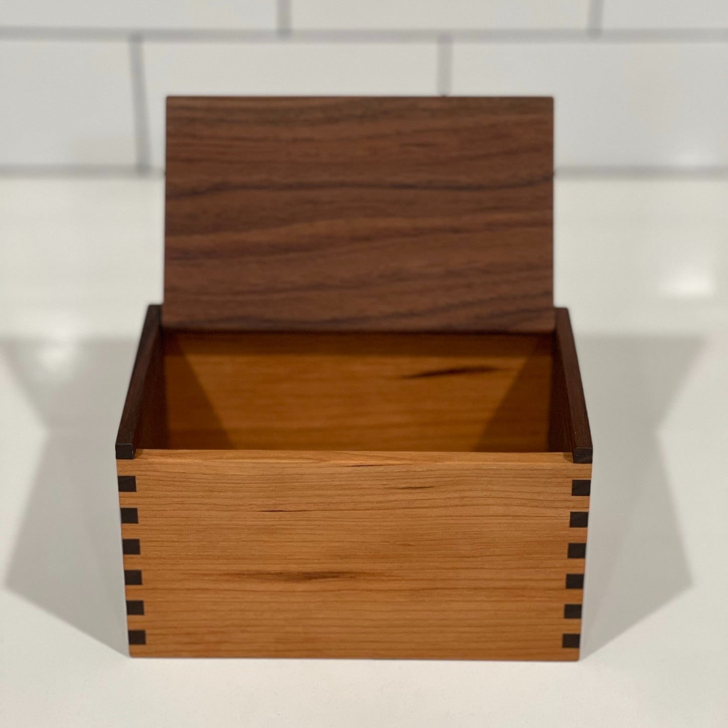Wood Salt Cellar - Salt Box - Salt Pig - Keepsake Box - Walnut and Cherry