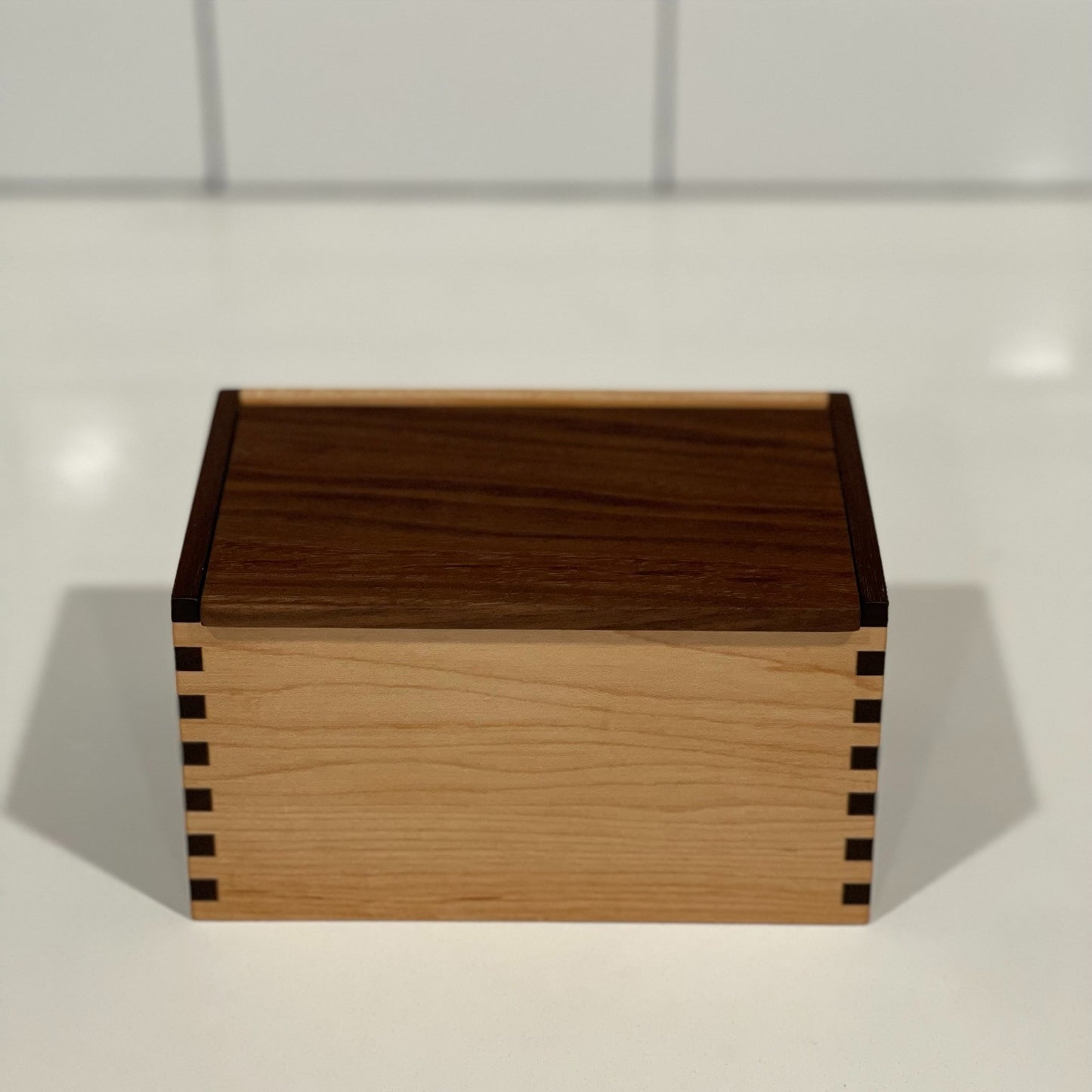 Wood Salt Cellar - Salt Box - Salt Pig - Keepsake Box - Walnut and Maple