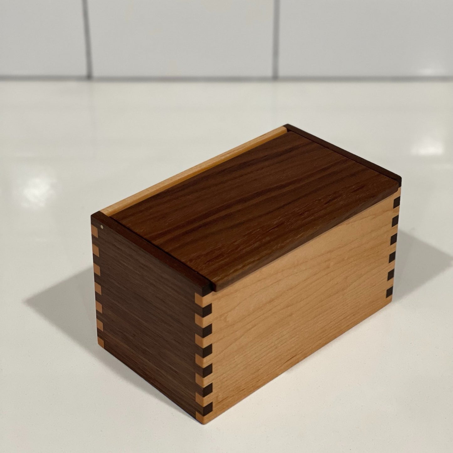 Wood Salt Cellar - Salt Box - Salt Pig - Keepsake Box - Walnut and Maple