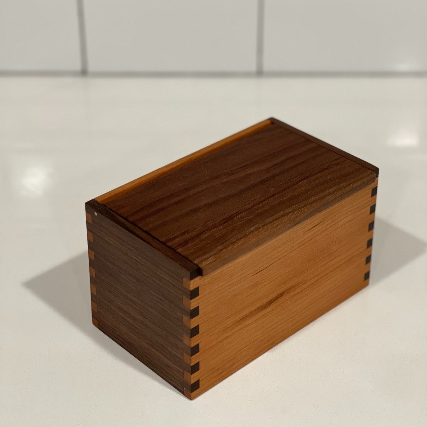 Wood Salt Cellar - Salt Box - Salt Pig - Keepsake Box - Walnut and Cherry