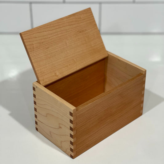 Wood Salt Cellar - Salt Box - Salt Pig - Keepsake Box - Maple and Cherry