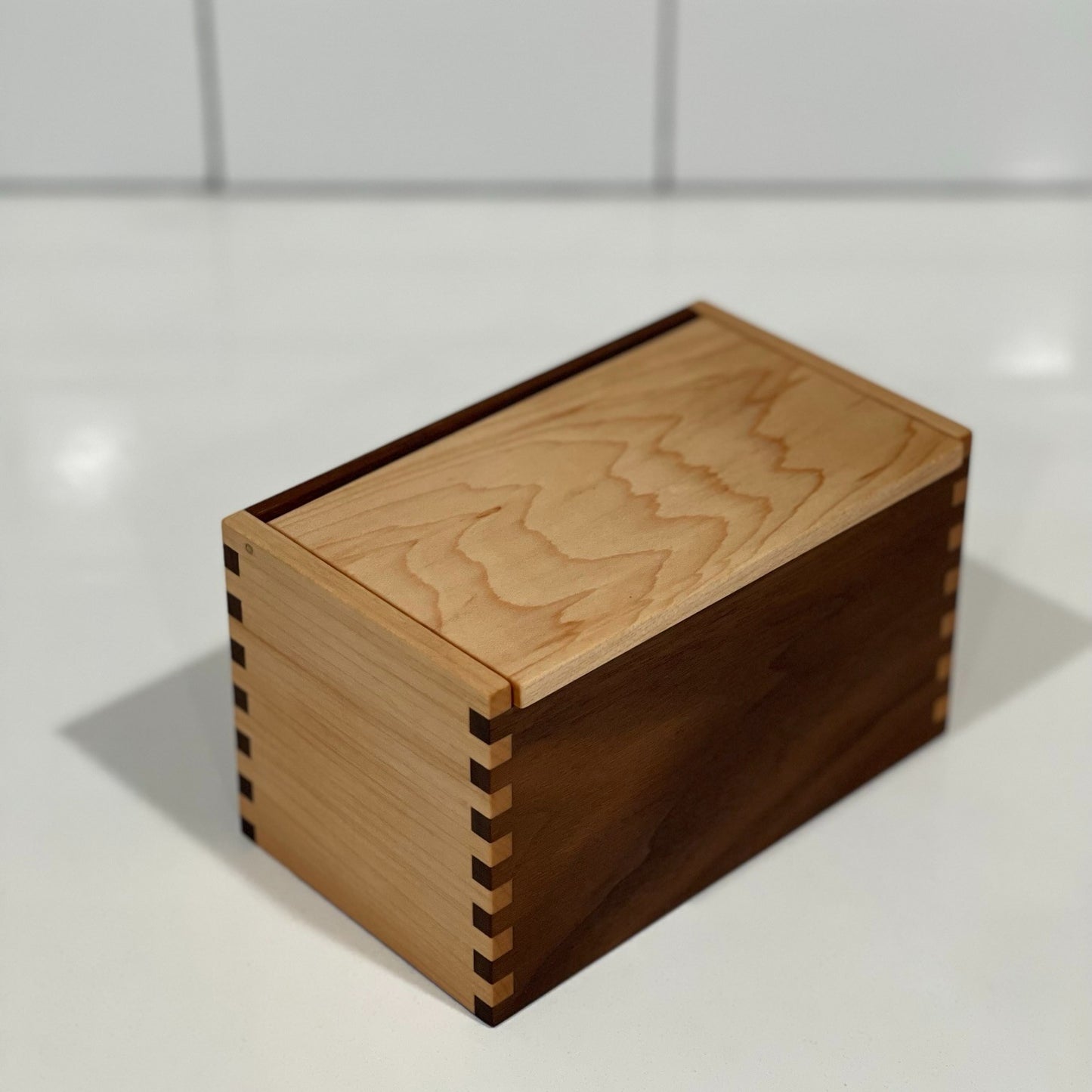 Wood Salt Cellar - Salt Box - Salt Pig - Keepsake Box - Maple and Walnut
