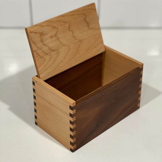 Wood Salt Cellar - Salt Box - Salt Pig - Keepsake Box - Maple and Walnut