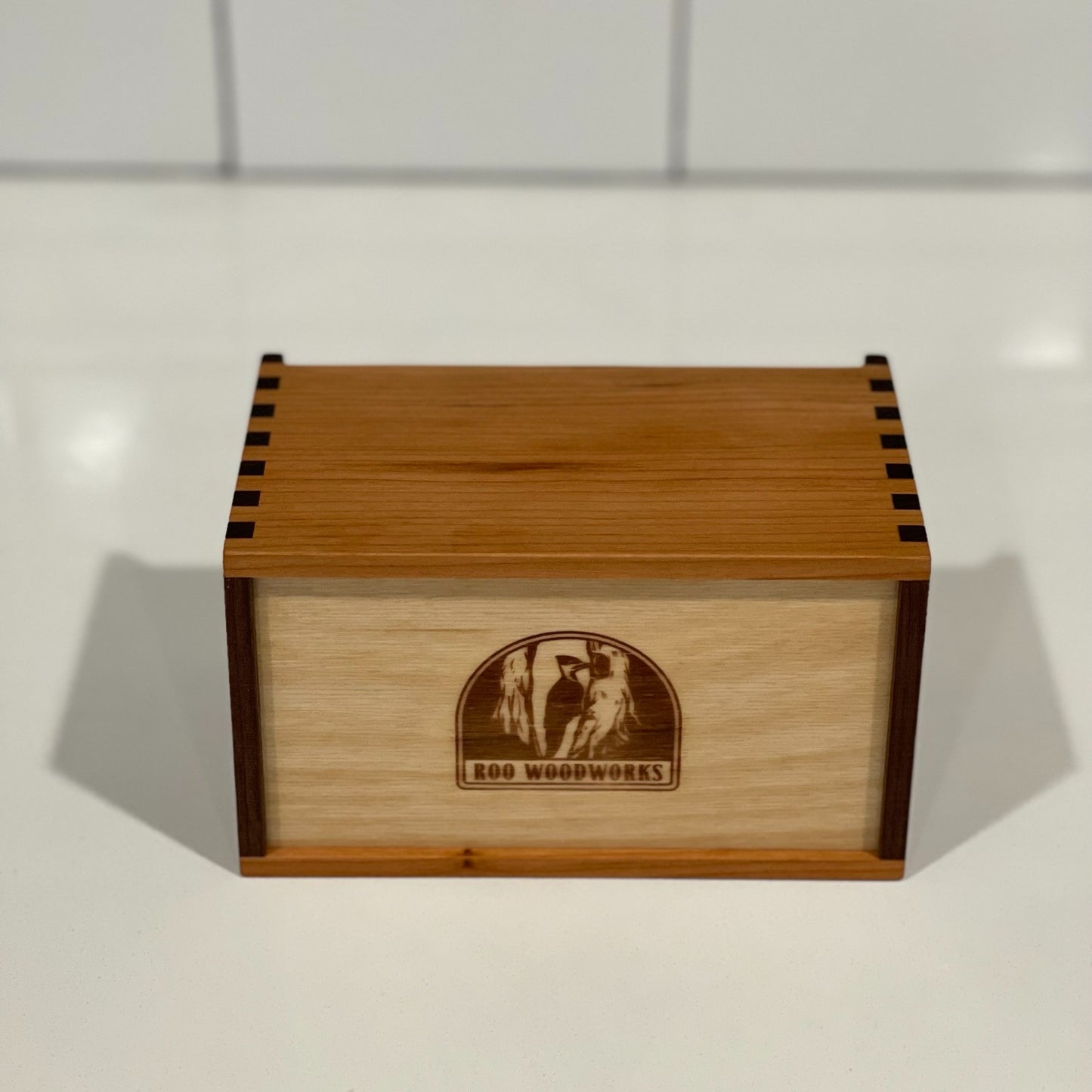 Wood Salt Cellar - Salt Box - Salt Pig - Keepsake Box - Walnut and Cherry