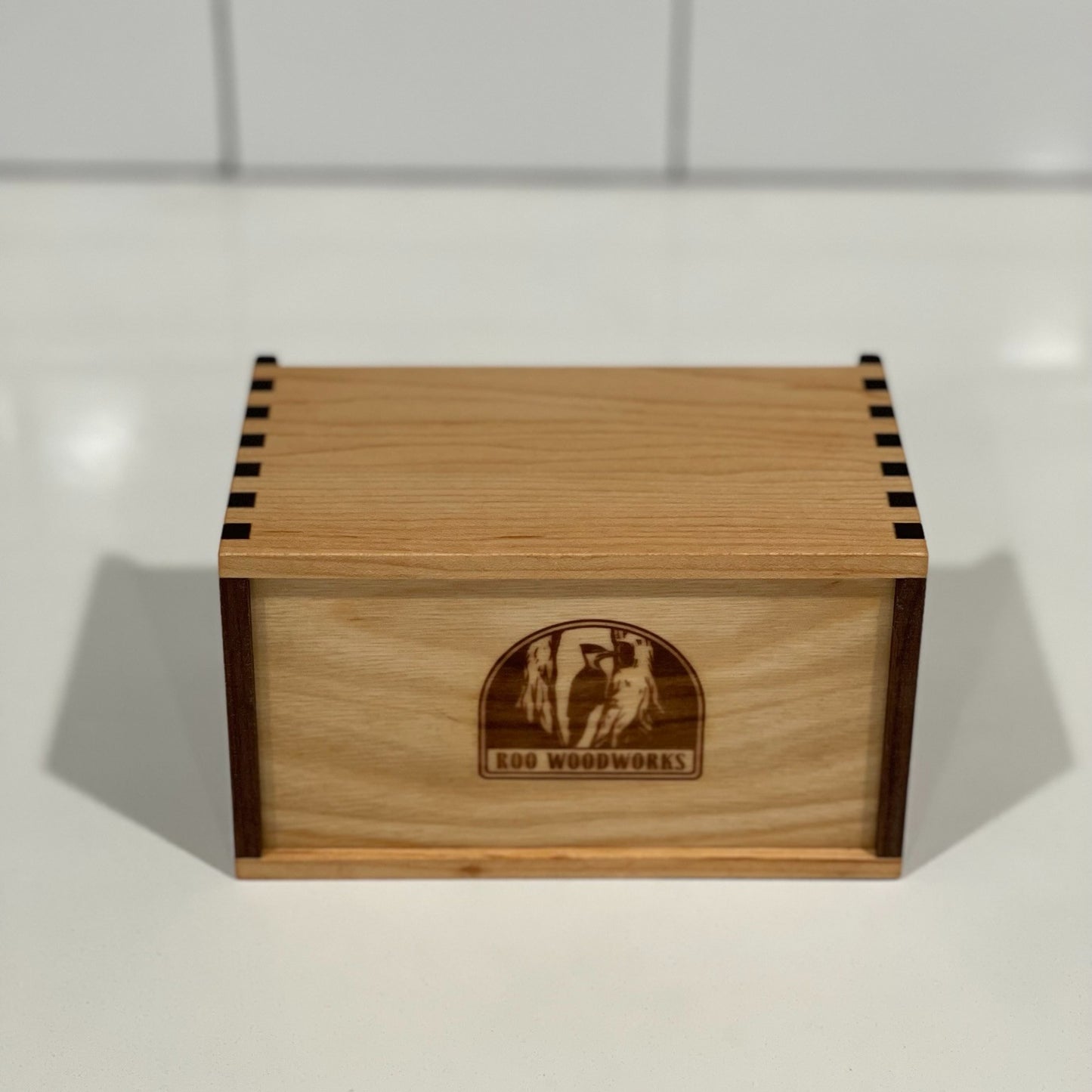 Wood Salt Cellar - Salt Box - Salt Pig - Keepsake Box - Walnut and Maple