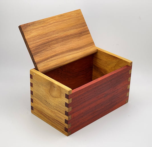 Wood Salt Cellar - Salt Box - Salt Pig - Keepsake Box - Exotic - Canarywood and Padauk