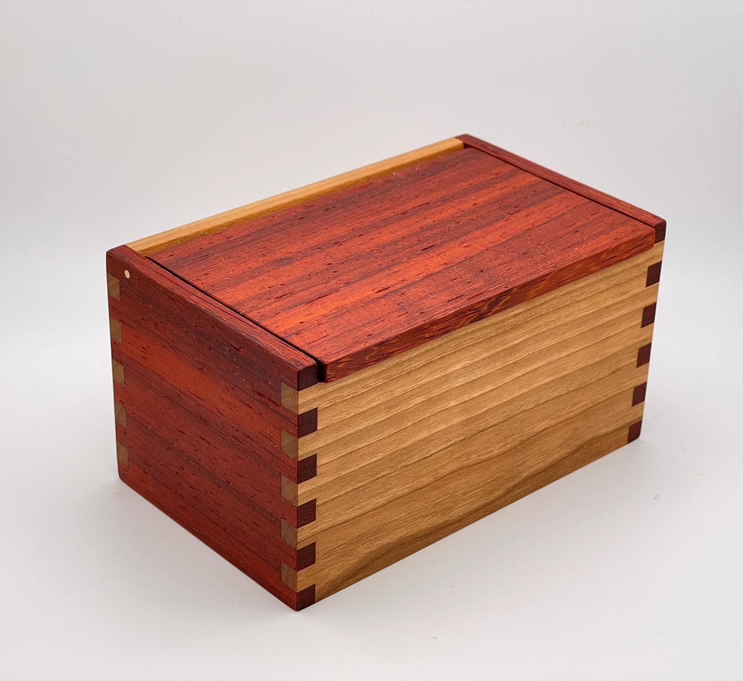 Wood Salt Cellar - Salt Box - Salt Pig - Keepsake Box - Exotic - Padauk and Cherry