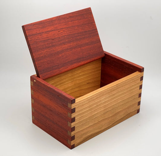 Wood Salt Cellar - Salt Box - Salt Pig - Keepsake Box - Exotic - Padauk and Cherry