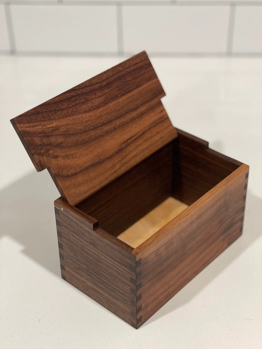 Wood Salt Cellar with Unique Lid - Salt Box - Salt Pig - Keepsake Box - Walnut