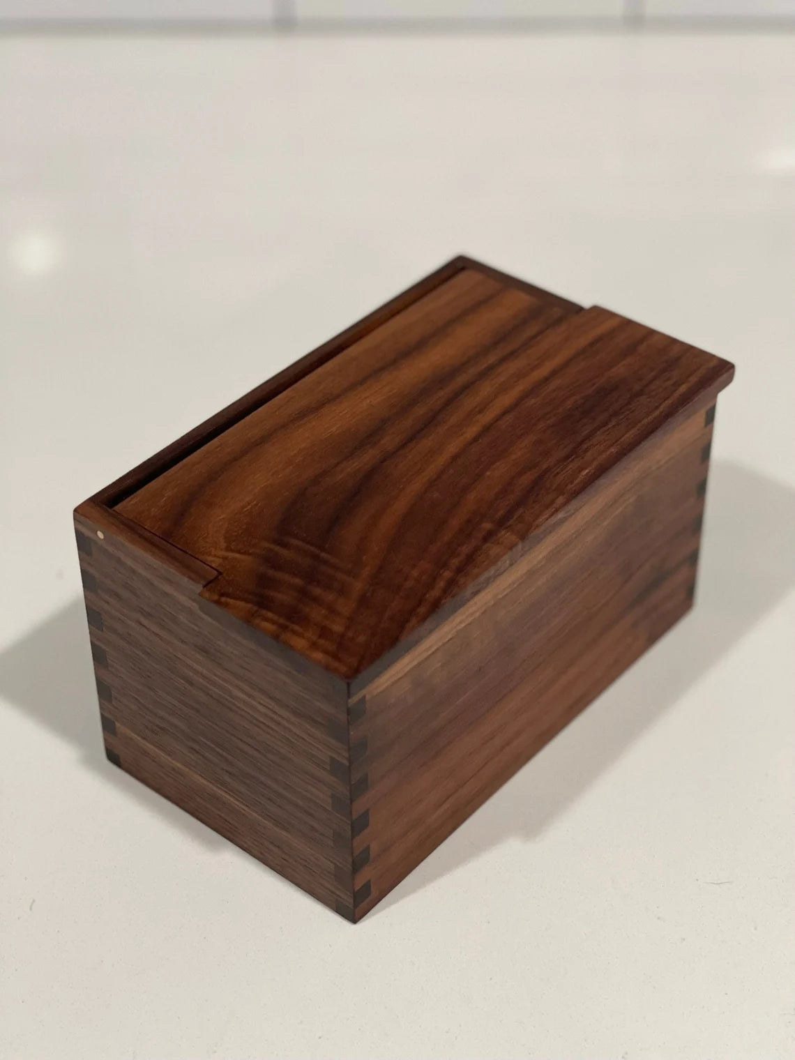 Wood Salt Cellar with Unique Lid - Salt Box - Salt Pig - Keepsake Box - Walnut