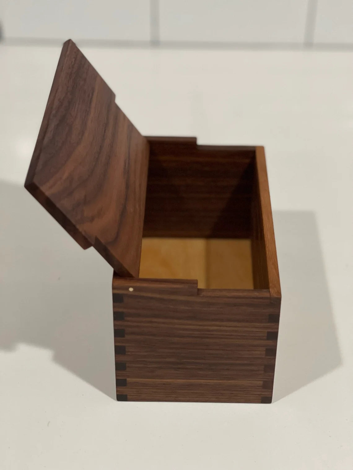 Wood Salt Cellar with Unique Lid - Salt Box - Salt Pig - Keepsake Box - Walnut
