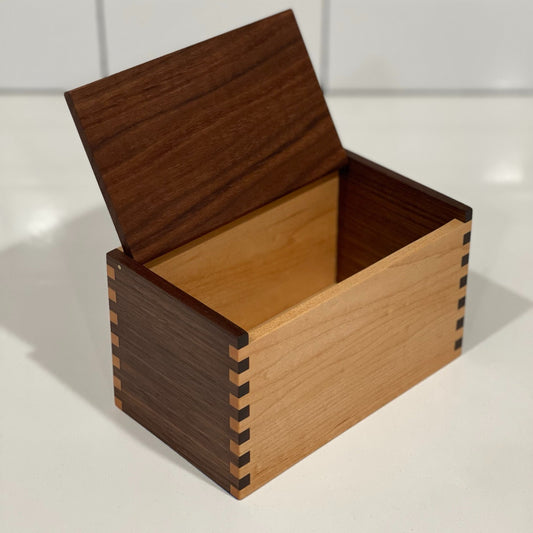 Wood Salt Cellar - Salt Box - Salt Pig - Keepsake Box - Walnut and Maple