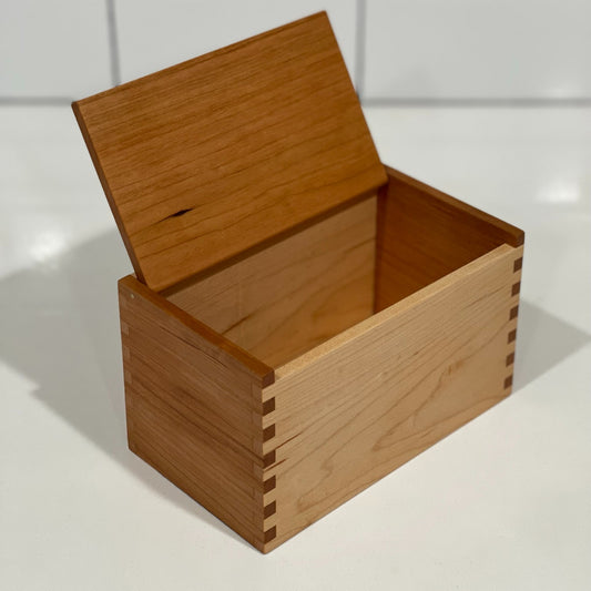 Wood Salt Cellar - Salt Box - Salt Pig - Keepsake Box - Cherry and Maple