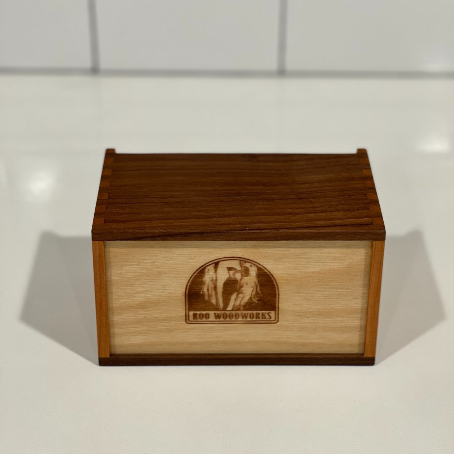 Wood Salt Cellar - Salt Box - Salt Pig - Keepsake Box - Cherry and Walnut