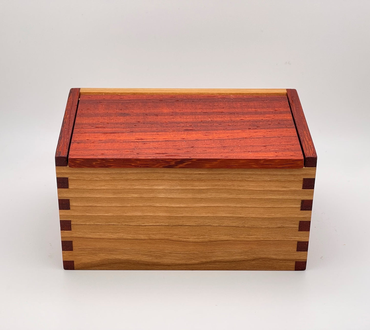 Wood Salt Cellar - Salt Box - Salt Pig - Keepsake Box - Exotic - Padauk and Cherry
