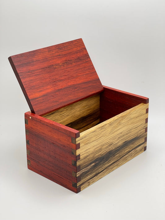 Wood Salt Cellar - Salt Box - Salt Pig - Keepsake Box - Exotic - Padauk and Black Limba